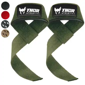 Decathlon Lifting Straps - Powerlifting Straps - Deadlift Straps - Army Green aanbieding