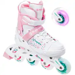Decathlon Inline skates verstelbare Gloeiende LED wiel Rosi Wit/Roze aanbieding