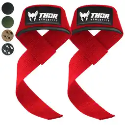 Decathlon Lifting Straps - Powerlifting Straps - Deadlift Straps - Rood aanbieding