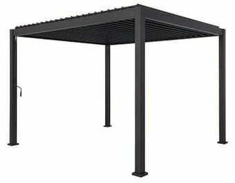 Zelfbouwmarkt Pergola Solimar Alu Antraciet Met Lamellendak B4000 X L3000 X H2500 Mm aanbieding