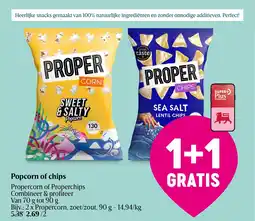 Delhaize Popcorn of chips aanbieding