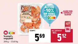 Delhaize Scampi's ongepeld aanbieding