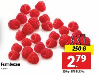 Lidl Frambozen 250g aanbieding