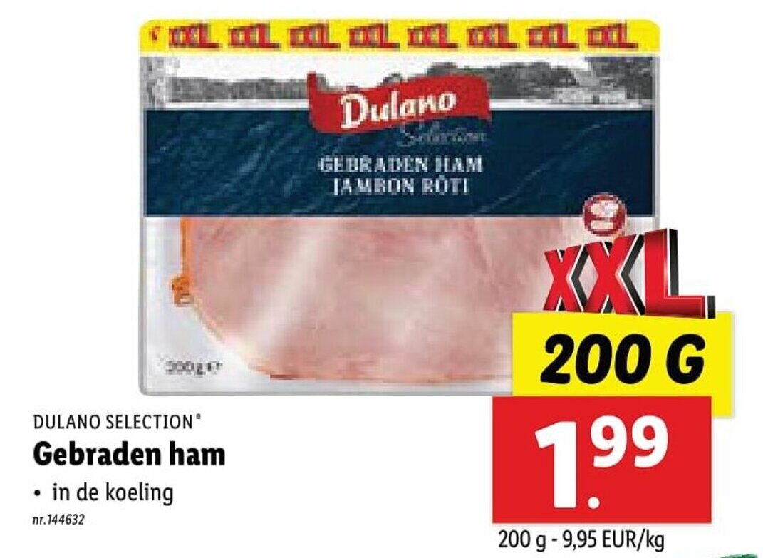 Gebraden ham 200g promotie bij Lidl
