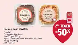 Delhaize Crumbel Koekjes, Cakes of Wafels aanbieding