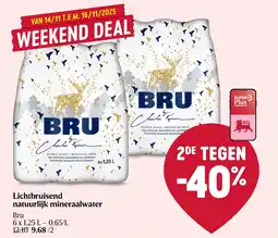 Delhaize Bru Lichtbruisend Natuurlijk Mineraalwater aanbieding