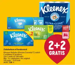 Delhaize Kleenex Zakdoeken of keukenrol aanbieding