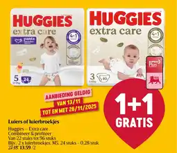 Delhaize Huggies Luiers of Luierbroekjes aanbieding