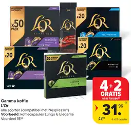 Carrefour Gamma koffie L'Or aanbieding