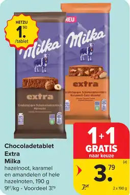 Carrefour Chocoladetablet Extra Milka aanbieding