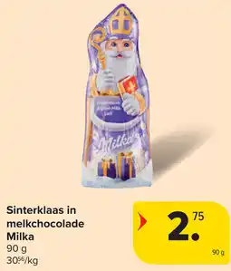 Carrefour Sinterklaas in melkchocolade Milka aanbieding