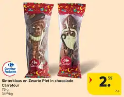 Carrefour Sinterklaas en Zwarte Piet in chocolade Carrefour aanbieding