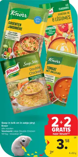 Carrefour Soep in brik en in zakje dry Knorr aanbieding