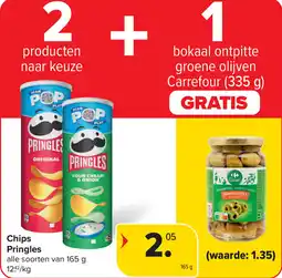 Carrefour Chips Pringles aanbieding