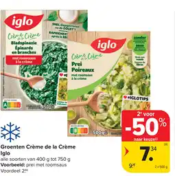 Carrefour Groenten Crème de la Crème Iglo aanbieding