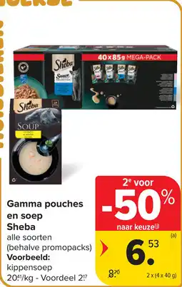 Carrefour Gamma pouches en soep Sheba aanbieding