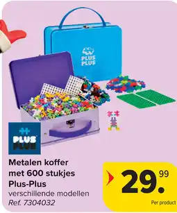 Carrefour Metalen koffer met 600 stukjes Plus-Plus aanbieding