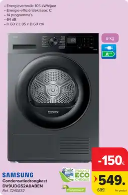 Carrefour Samsung Condensatiedroogkast DV9UDG52A0ABEN aanbieding