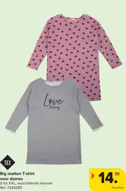 Carrefour Big molton T-shirt voor dames aanbieding