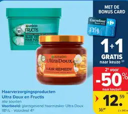 Carrefour Haarverzorgingsproducten Ultra Doux en Fructis aanbieding