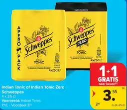 Carrefour Schweppes Indian Tonic of Indian Tonic Zero aanbieding