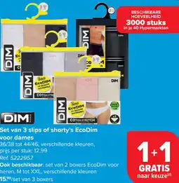 Carrefour DIM Set van 3 slips of shorty's EcoDim voor dames aanbieding