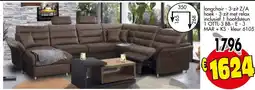 Budget Meubelen Longchair - 3-zit Z/A hoek 3-zit met relax inclusief 1 hoofdsteun 1 OTTL-3 BB-E-3 MARKS kleur 6105 aanbieding
