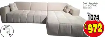 Budget Meubelen 3-zit - longchair 3 L - 1 OTTR90 kleur 761 aanbieding