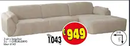 Budget Meubelen 3-zit + longchair 3L 1 OTŘURUDR90 kleur 6145 aanbieding