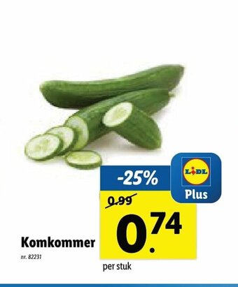 Lidl Komkommer per stuk aanbieding