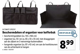Lidl Ultimate speed Beschermdeken of organizer voor kofferbak beschemingsdeken 155 x 166 cm aanbieding