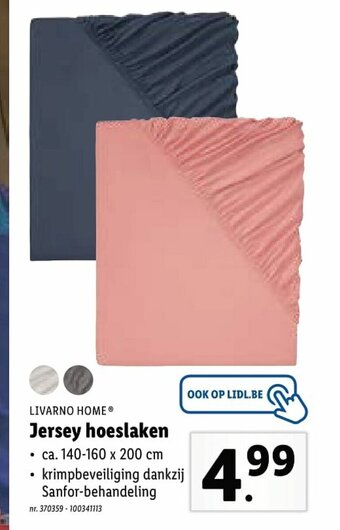 Lidl Jersey hoeslaken 140-160 x 200 cm aanbieding