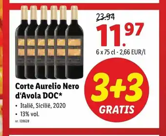 Lidl Corte Aurelio Nero d'Avola DOC 6 x 75 cl aanbieding