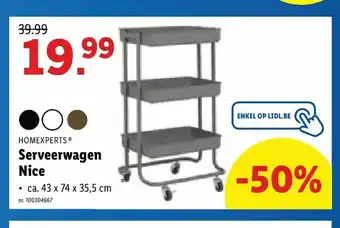 Homeexperts Serveerwagen Nice 43 x 74 x 35,5 cm