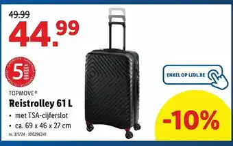 Lidl Topmove Reistrolley 61 L 69 x 46 x 27 cm aanbieding