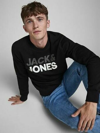 Berca Shoes Jack & Jones Trui Jack&jones Trui Sweater Blauw Marine Logo - Blauw aanbieding