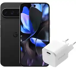 Coolblue Google Pixel 9 Pro 256 Go Noir 5G + BlueBuilt Chargeur 30 W Blanc aanbieding