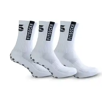 Decathlon Combideal 3 paar FitSockr Gripsokken - Wit aanbieding