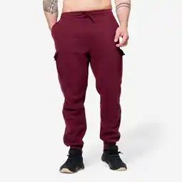 Decathlon Herenjoggingbroek voor fitness paars/bordeaux aanbieding