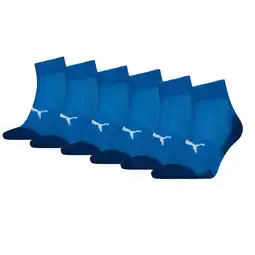 Decathlon Puma Sport Quartersokken Cushioned 6-pack Blauw aanbieding
