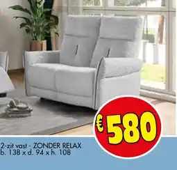 Budget Meubelen 2-zit vast zonder relax aanbieding
