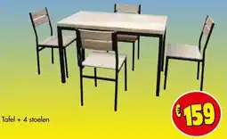 Budget Meubelen Tafel +4 stoelen aanbieding