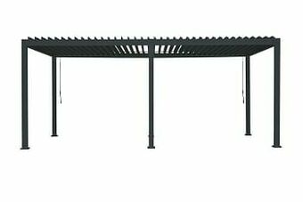 Zelfbouwmarkt Pergola Solimar Alu Antraciet Met Lamellendak B6000 X L3000 X H2500 aanbieding