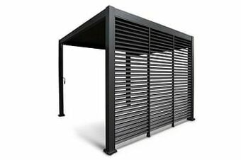 Zelfbouwmarkt Sfeerwand Met Lamellen Solimar Antraciet Van 3 X 113,5cm aanbieding