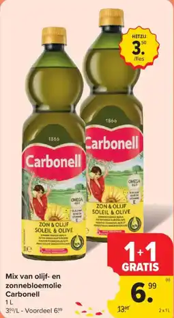 Carrefour Market Mix van olijf en zonnebloemolie Carbonell aanbieding