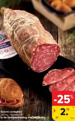 Carrefour Market Salami contadino 2550 aanbieding