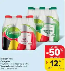 Carrefour Market Campina Melk in fles aanbieding