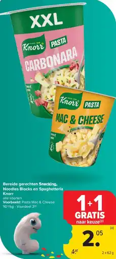 Carrefour Market Knorr Bereide gerechten Snacking, Noodles Blocks en Spaghetteria aanbieding