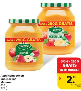Carrefour Market Materne Appelcompote en -mousseline aanbieding