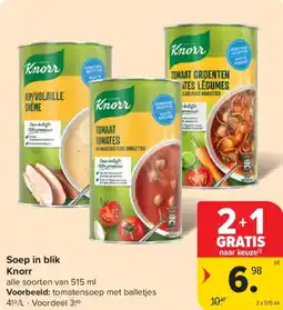 Carrefour Market Knorr Soep in blik aanbieding